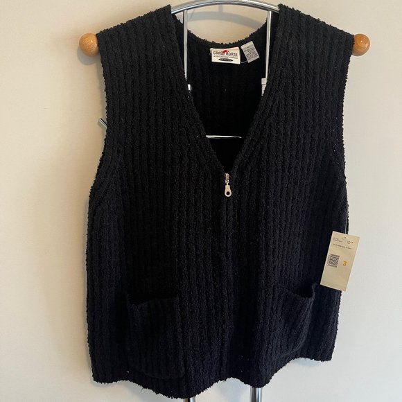 Liz Claiborne Sweaters Womens Black Zip Up Sweater Vest Plus Size 3x Poshmark